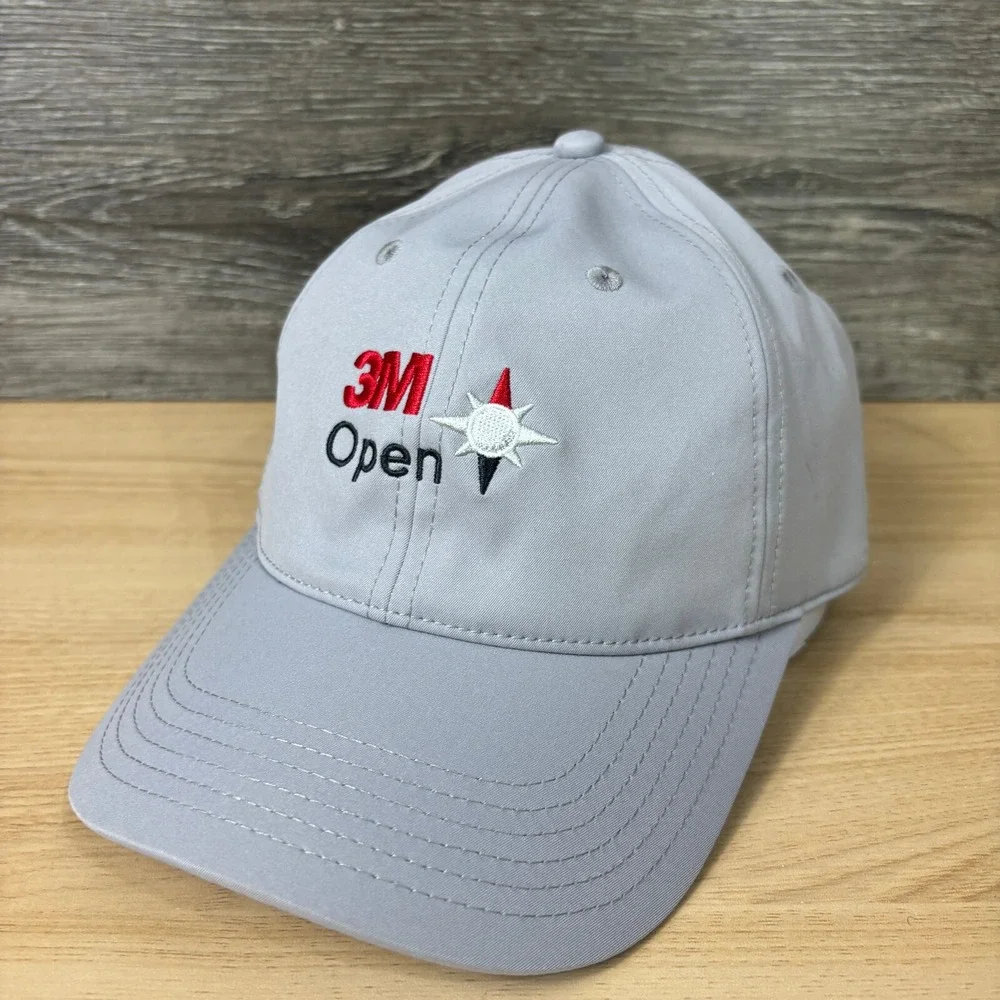 3M Open Hat Cap Strap Back Gray Levelwear Performance Golf Minnesota‎